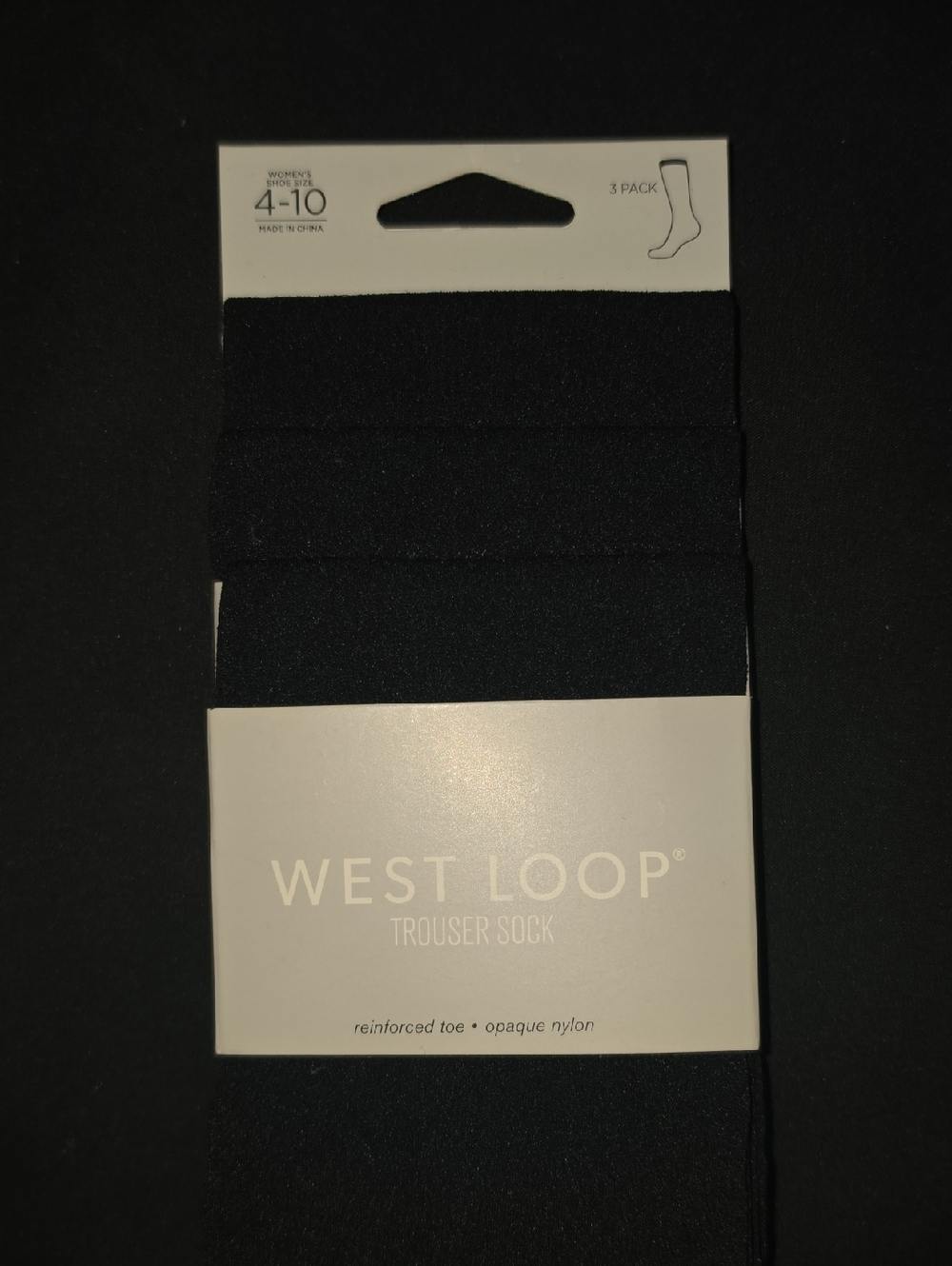 West Loop Women's black trouser socks (3-pack)